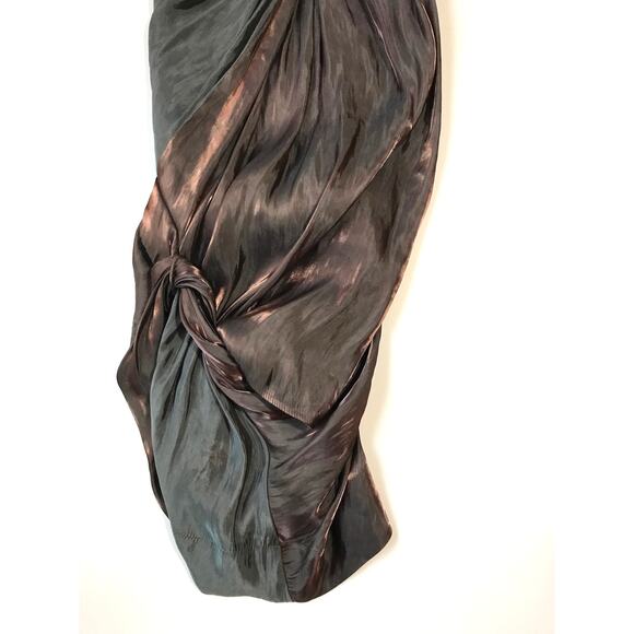 All Saints Spitalfields Gathered One Shoulder Party Dress 6 Iridescent - Picture 2 of 8